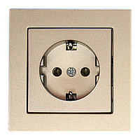 Розетка із заземленням шампань-металік Epsilon