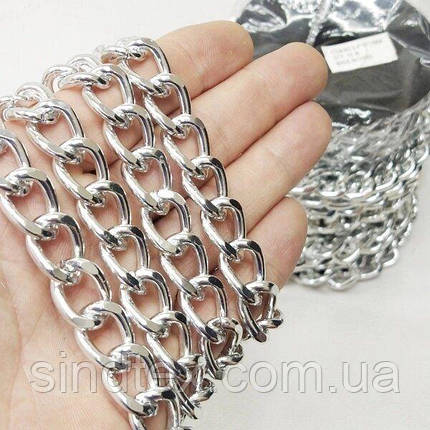 Декоративні ланцюги, колір срібло 3,4 мм, фото 1