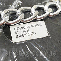 Декоративні ланцюги, колір срібло 3,4 мм, фото 2