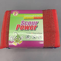 Губка кухонна з металевим ворсом "Scour Power". 4 шт.