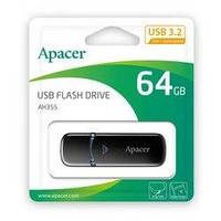 USB Флешнакопичувач 64гб. USB 3.2 Black, AH355 Apacer