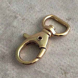 Карабін для сумки 15 мм, золото - 3,5 см