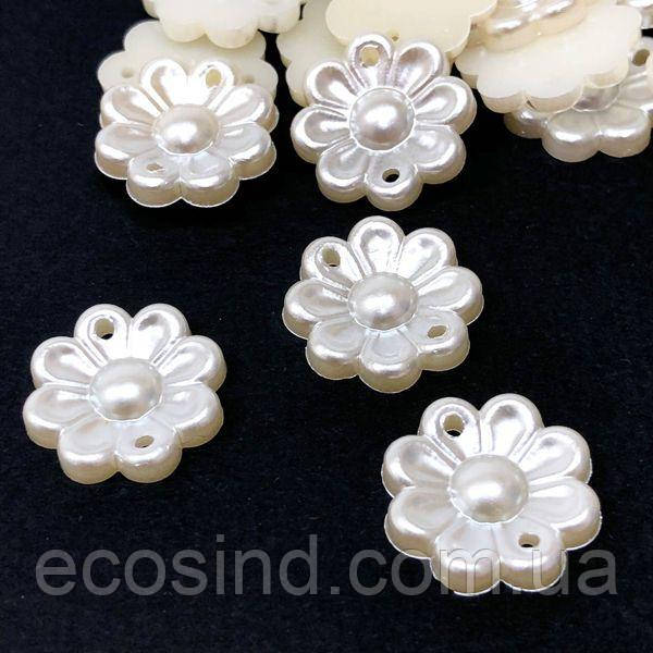 Намисто пластикова Ромашка айворі VA71/162, 16мм -20шт, фото 1