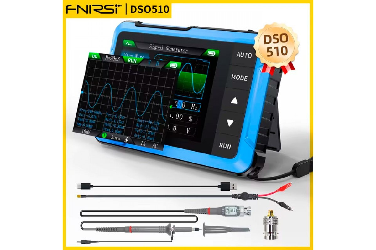 Осциллограф FNIRSI DSO-510 1 канал х 10 МГц, з генератором 50кГц со ...