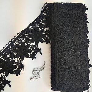 Мереживо макраме Sindtex 11см (13 м) Колір чорний (34-C70323-2)