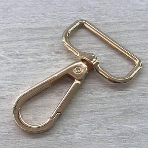 Карабін для сумки 32 мм, золото - 6 см