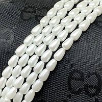 Перли скляні Майорка крапля 4,5х6,5мм - 120од, колір - білий