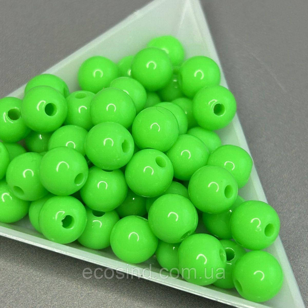 Намистини пластикові 8 мм - 10 гр, колір неоновий #7, фото 1