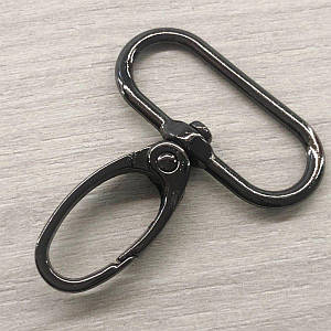 Карабін для сумки 32 мм, темний нікель - 4,5 см