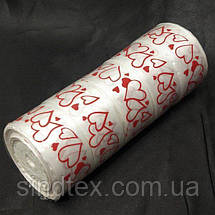 Атласна стрічка біла "Hearts" 5 см (23 м) "Sindtex" (АЛР5-003), фото 5