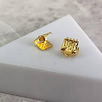 Затискач для стрічок і шнура 6 мм, уп 10 шт - золото