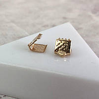 Затискач для стрічок і шнура 6 мм, уп 10 шт - золото