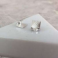 Затискач для стрічок і шнура 6 мм, уп 10 шт - срібло