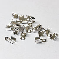 Затискач-кінцевик на волосінь 3х6 мм - 3г/уп - світле срібло