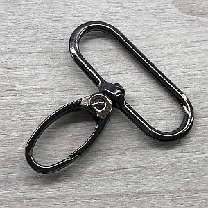 Карабін для сумки 38 мм, темний нікель - 5 см