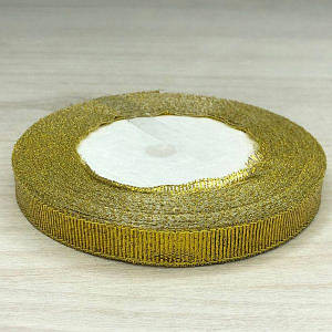 Стрічка парча - 10 мм, рулон 22 м - золото