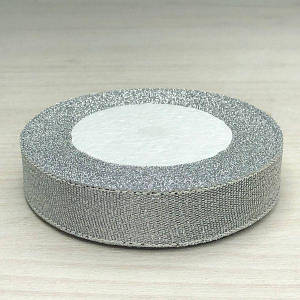 Стрічка парча - 20 мм, рулон 22 м - срібло