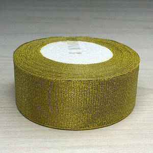 Стрічка парча - 40 мм, рулон 22 м - золото