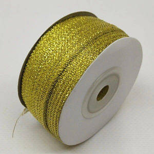 Стрічка парча 0,3см - 90м, колір золото
