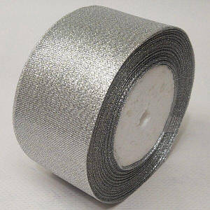 Стрічка парча 5 см бунт - 23 метри, колір срібло