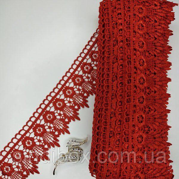 Мереживо макраме Sindtex 6,5см (20м) Колір - Червоний (05-XR13023-7)