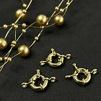 Замок-карабін шпрингельний 11 мм, позолота 18К лимонний колір