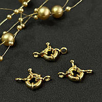 Замок-карабін шпрингельний 9 мм, позолота 18К