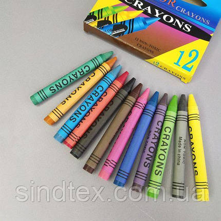 Олівці воскові 12 кольорів, фото 1