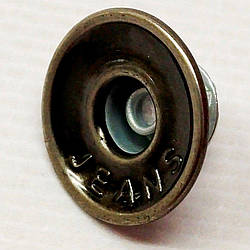 Джинсовий гудзик 17мм Блек нікель на плаваючій ніжці (1000шт) 0742