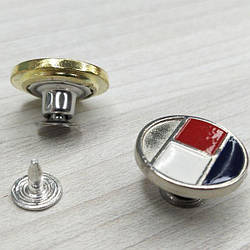 Джинсовий гудзик 17мм Синій на сріблі (1000шт)