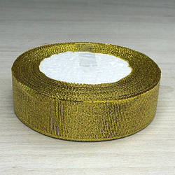Стрічка парча - 25 мм, рулон 22 м - золото