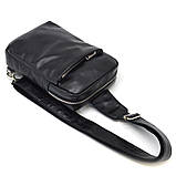 Шкіряний чоловічий слінг рюкзак на одне плече GA-0205-3md TARWA Чорний, фото 2