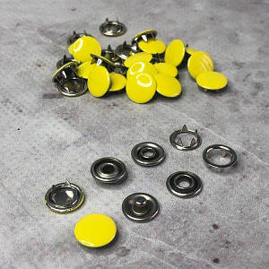 Кнопка Baby 9,5м з закритою шляпкою Жовтий 50шт. (212223)