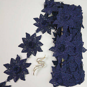 Мереживо макраме Sindtex 8см (9 м) Колір синій (46-HL1471-2)