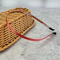 Обруч для волосся атласний 5 мм - кораловий