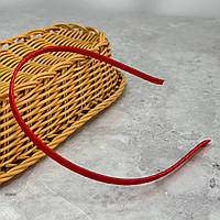 Обруч для волосся атласний 5 мм - червоний