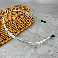 Обруч для волосся атласний 6 мм - білий