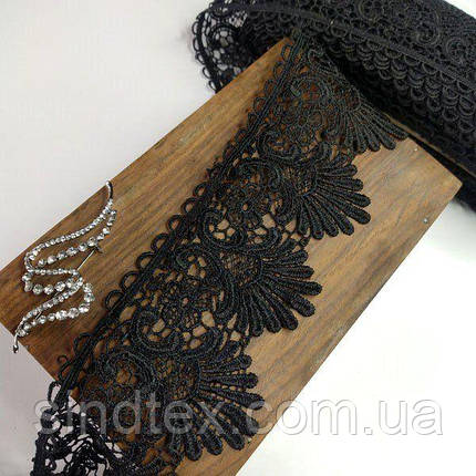 Мереживо макраме Sindtex 9см (13м) Колір - Чорний (43-D22257b-2), фото 2