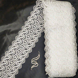 Мереживо макраме Sindtex 9см (20 м) Колір білий (27-Y11487-1)