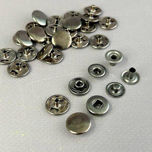 Кнопка нержавійка Альфа #54 - Темний Нікель 12,5мм (50шт) (00245)
