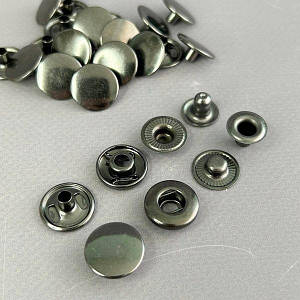 Кнопка нержавійка Альфа - 15мм Темний Нікель (50шт) (00247)