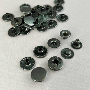 Кнопка нержавійка Альфа - 15мм Темний Нікель Tals (50шт) (00247)
