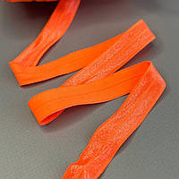 Оранж неон - трикотажна (еластична) окантувальна бейка з блиском  1,5 см х 1м