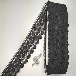 Мереживо макраме Sindtex 7CM (20 м) Колір - Чорний (29-XR12384A-3)