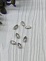 Стрази в цапах пришивні Маркіз 4*8 мм. Прозорі ( 1 шт), 1920