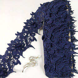 Мереживо макраме Sindtex 8,5 см (9 м) колір-синій (42-HL1436-2)