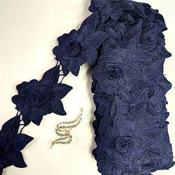 Мереживо макраме Sindtex 8,5 см (9 м) колір-синій (43-HL1451-2)