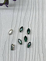 Стрази в цапах пришивні Маркіз 4*8 мм. Бірюзові ( 1 шт), 1926