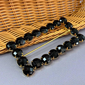 Протяжка декоративна в стразах 5,5х11 см #13444 - чорний