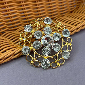 Протяжка декоративна в стразах 6 см #762072 - срібло